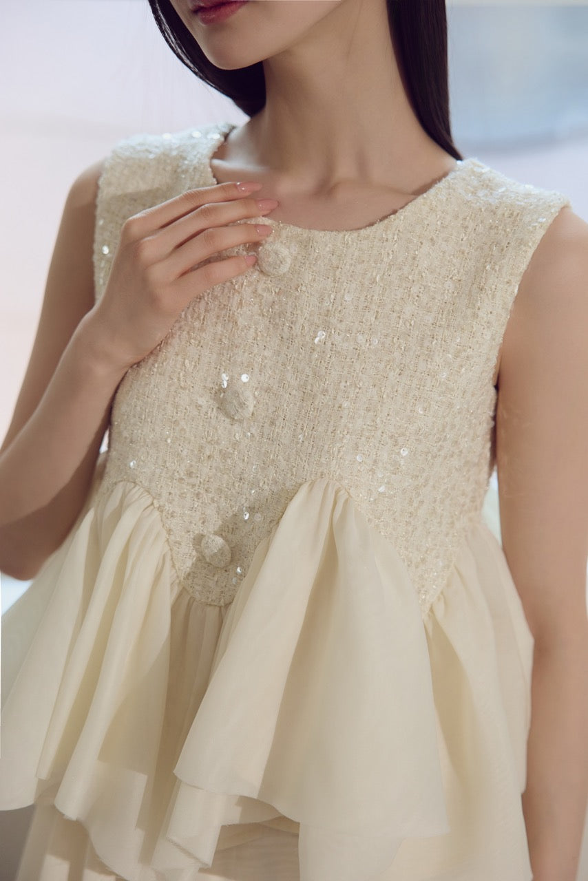 スパークル ツイード ペプラムトップス – poláura OFFICIAL ONLINE STORE