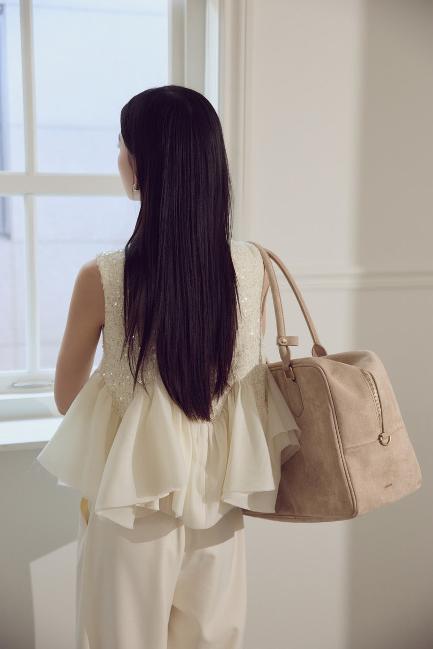 モデル身長：166cm　トップスカラー：off white　ボトムカラー：off white　ボトムサイズ：M