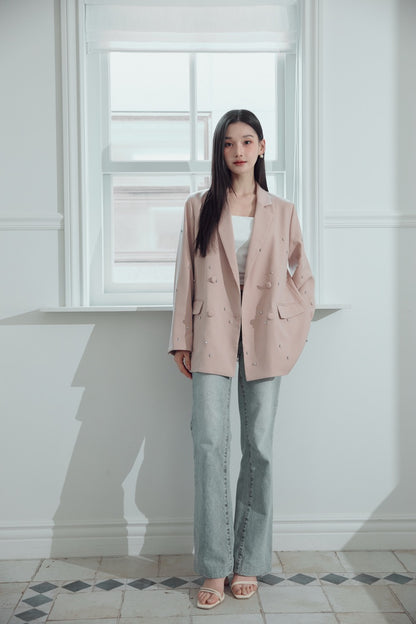 モデル身長：166cm カラー：pink beige