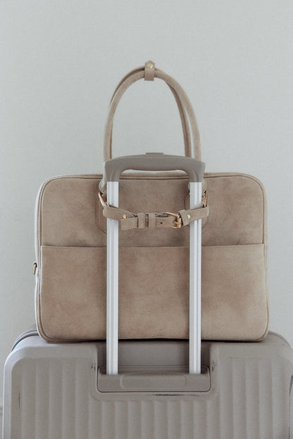 スウェードトラベルボストンバッグ