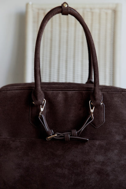 スウェードトラベルボストンバッグ