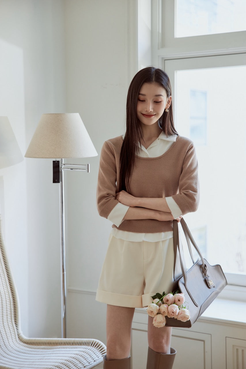 モデル身長：166cm カラー：beige