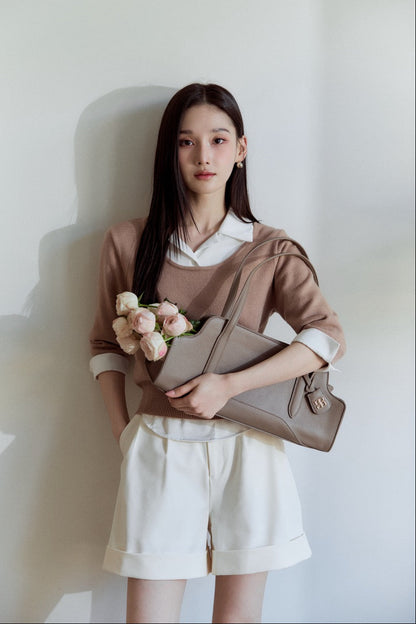 モデル身長：166cm カラー：beige