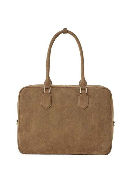 スウェードトラベルボストンバッグ