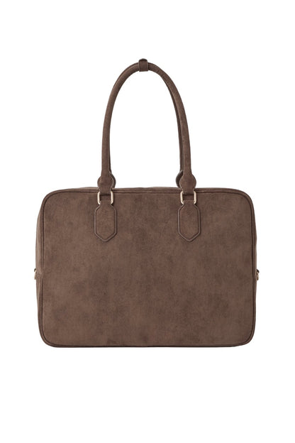 スウェードトラベルボストンバッグ