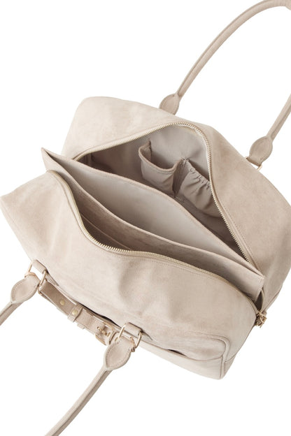 スウェードトラベルボストンバッグ