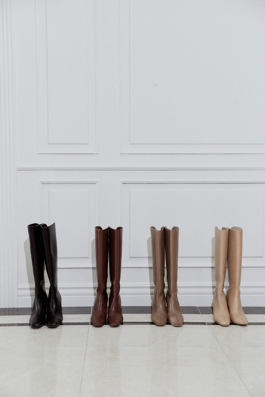 ロゴジップスクエアトゥロングブーツ – poláura OFFICIAL ONLINE STORE