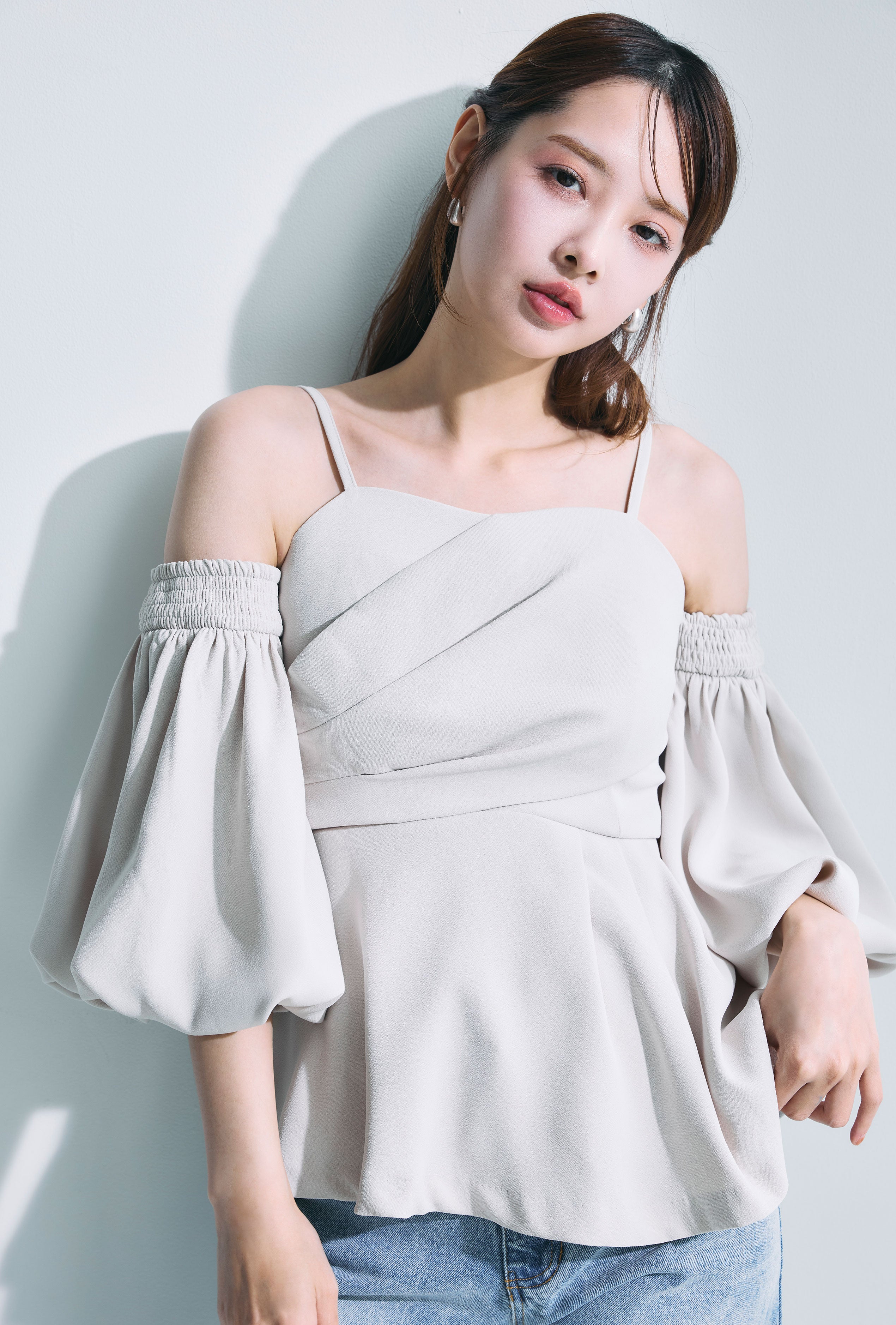 polaura バルーンスリーブ2wayキャミソールトップス　ブラック バルーンスリーブ2wayキャミソールトップス – poláura OFFICIAL ONLINE