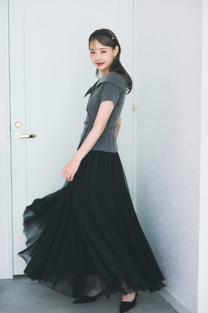 モデル身長：172cm サイズ：FREE カラー：black