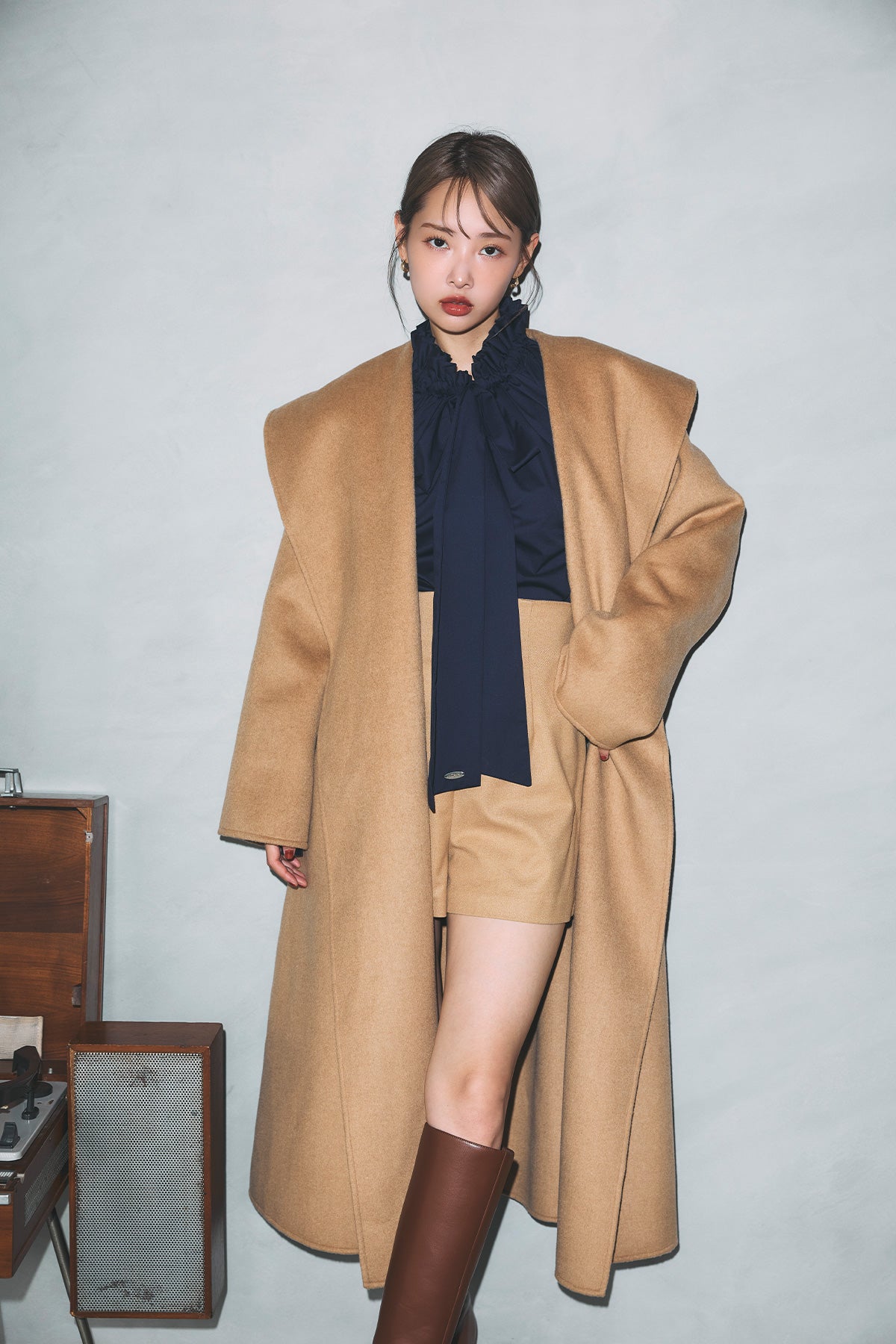 モデル身長：172cm サイズ：M カラー：camel