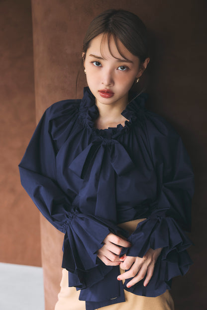 モデル身長：172cm サイズ：FREE カラー：navy