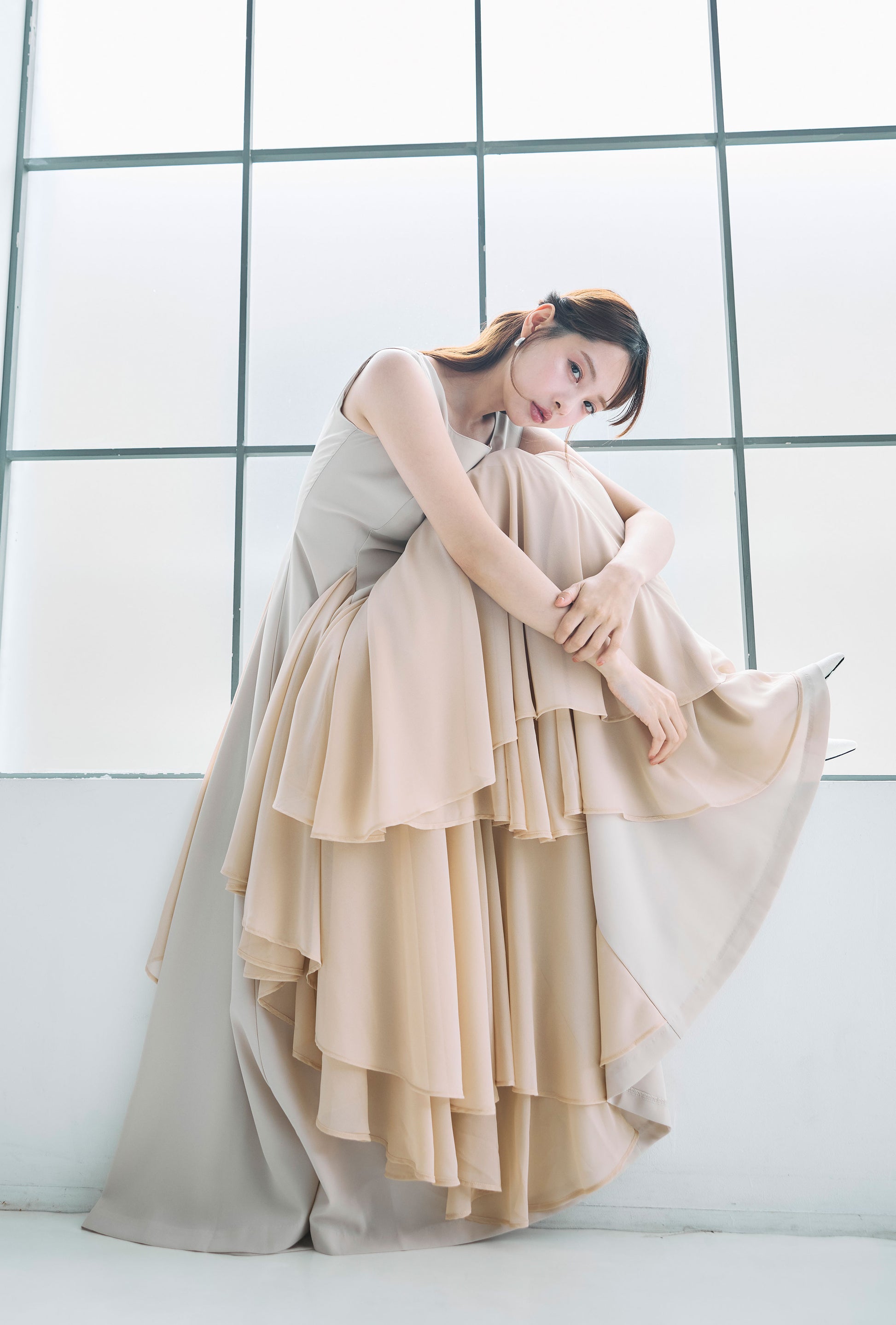 モデル身長：172cm　サイズ：M　カラー：pink beige