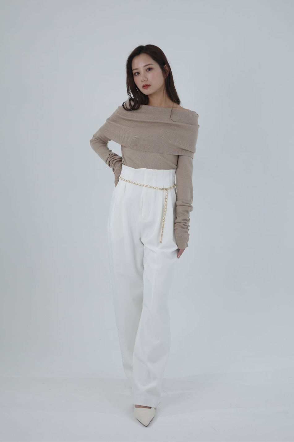 再入荷】ボリュームオフショルダーラメニット – poláura