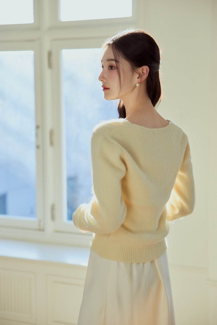 モデル身長:166cm トップスカラー:yellowボトムカラー:ivory ボトムサイズ:M