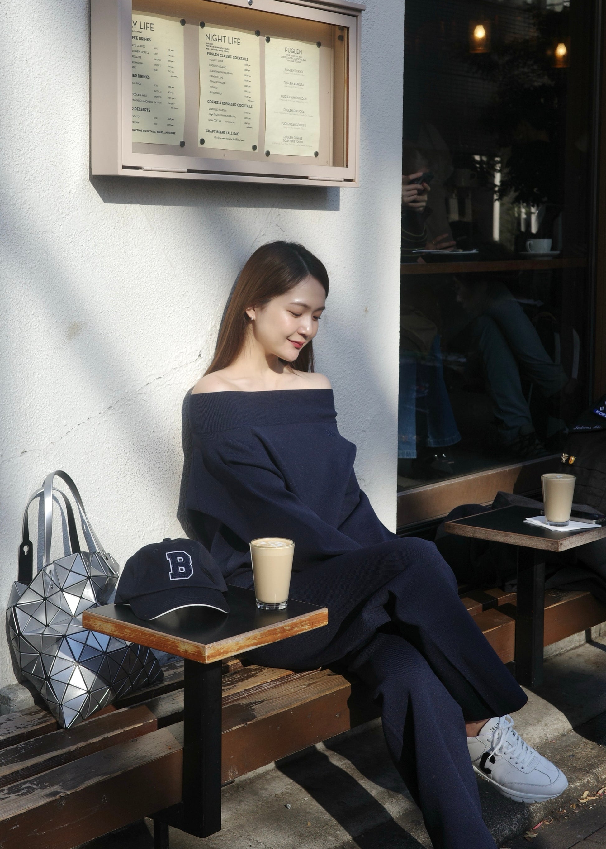 モデル身長：167cm サイズ：レディースM カラー：navy