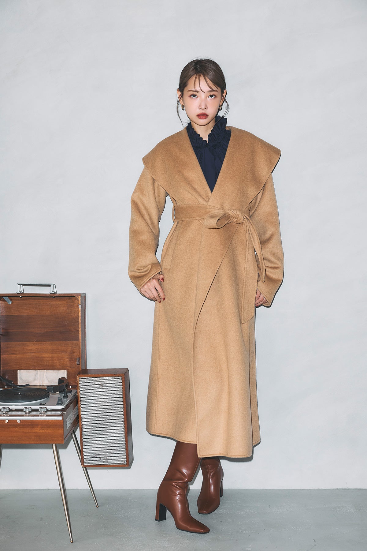 モデル身長：172cm サイズ：M カラー：camel