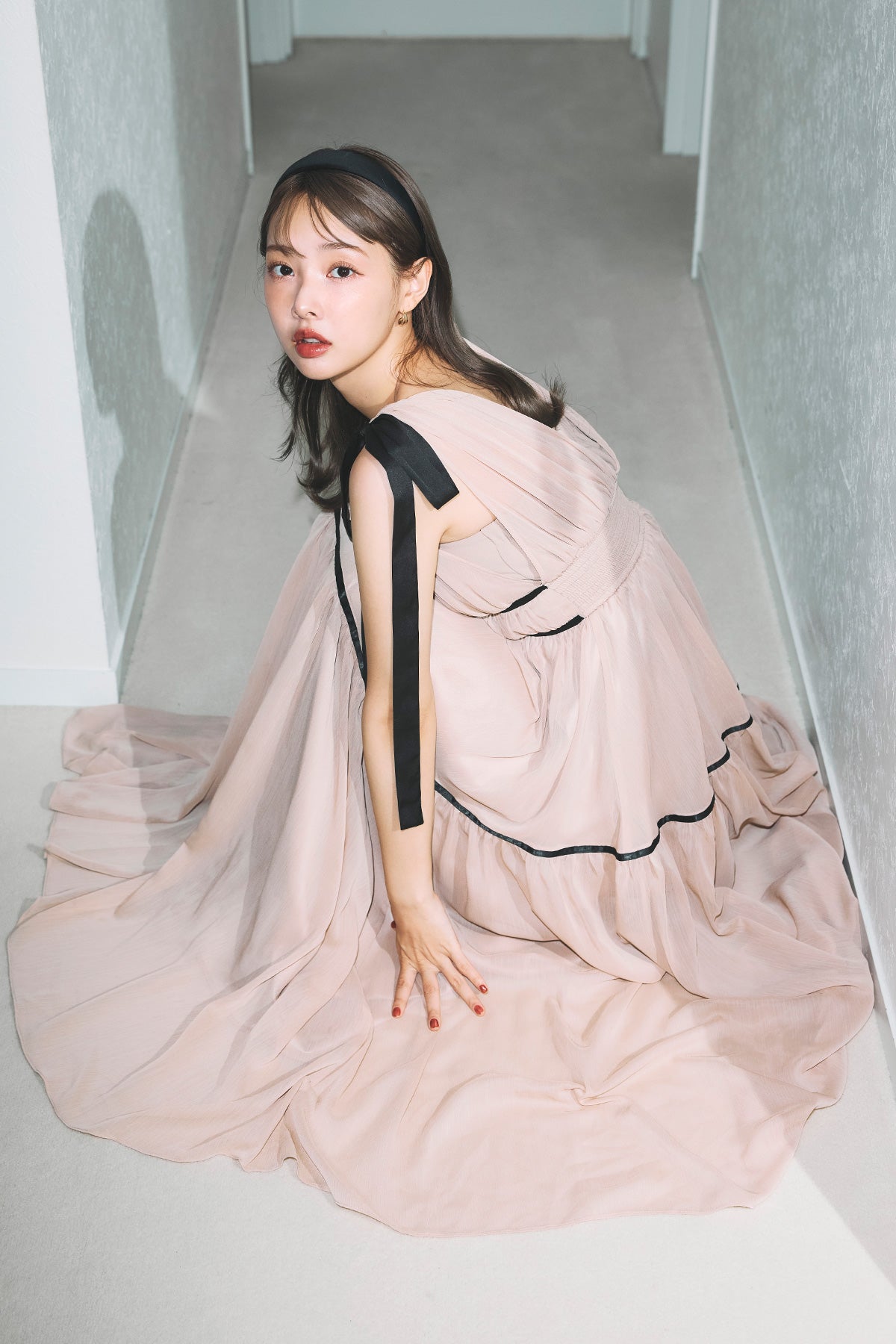 ショルダーリボンシフォンワンピース – poláura OFFICIAL ONLINE
