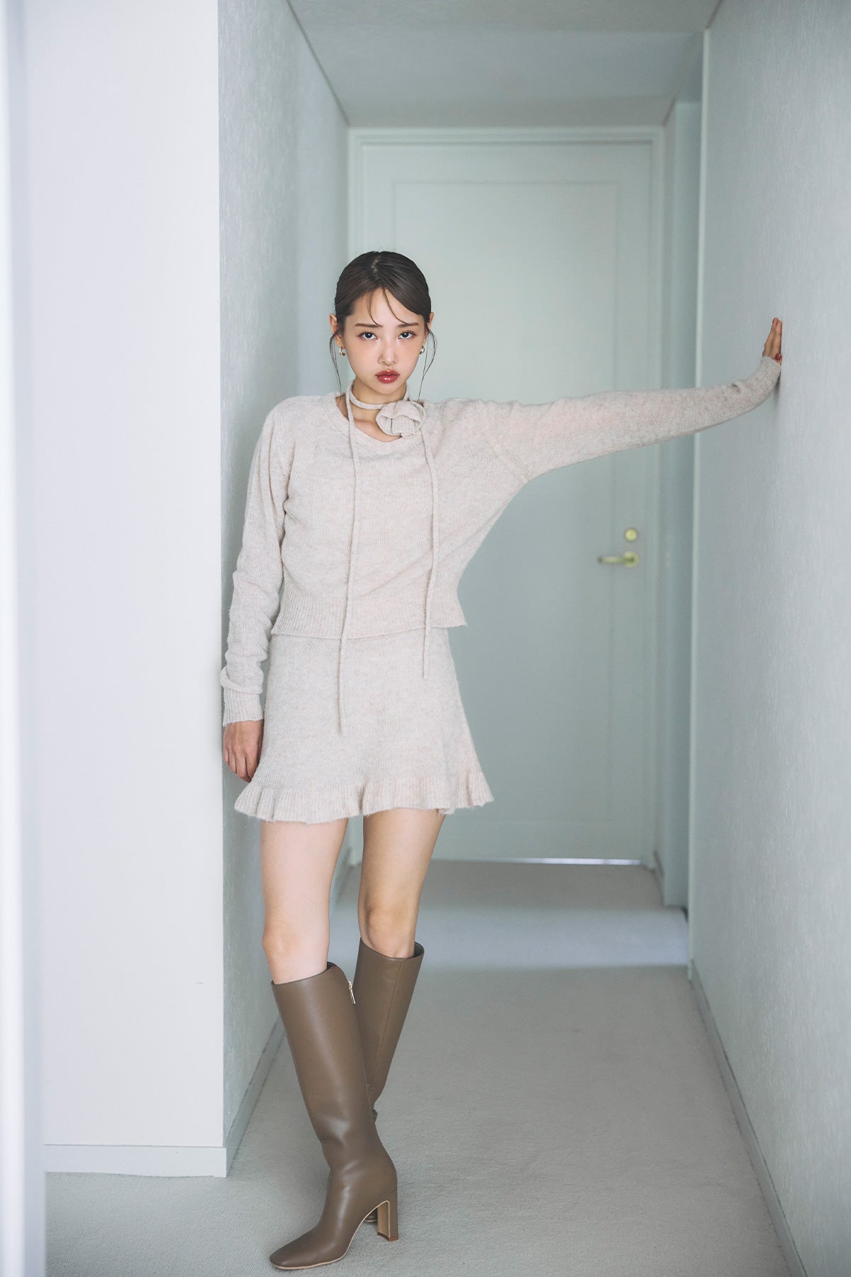 モデル身長：172cm サイズ：FREE カラー：white