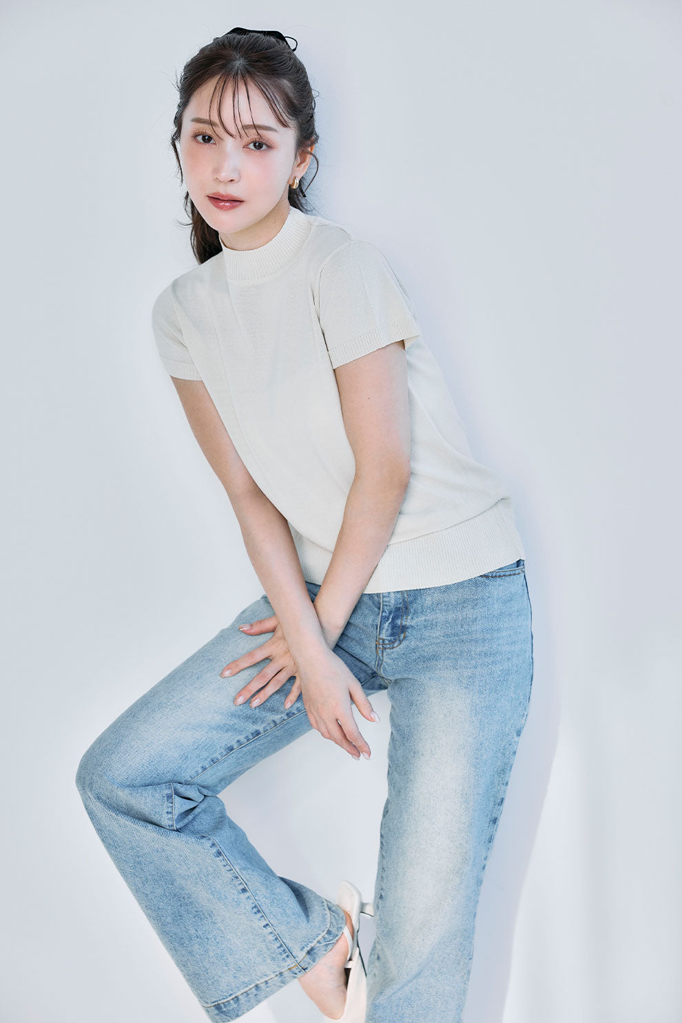 polaura セミフレアウォッシュデニム　ポローラ セミフレアウォッシュデニム – poláura OFFICIAL ONLINE STORE