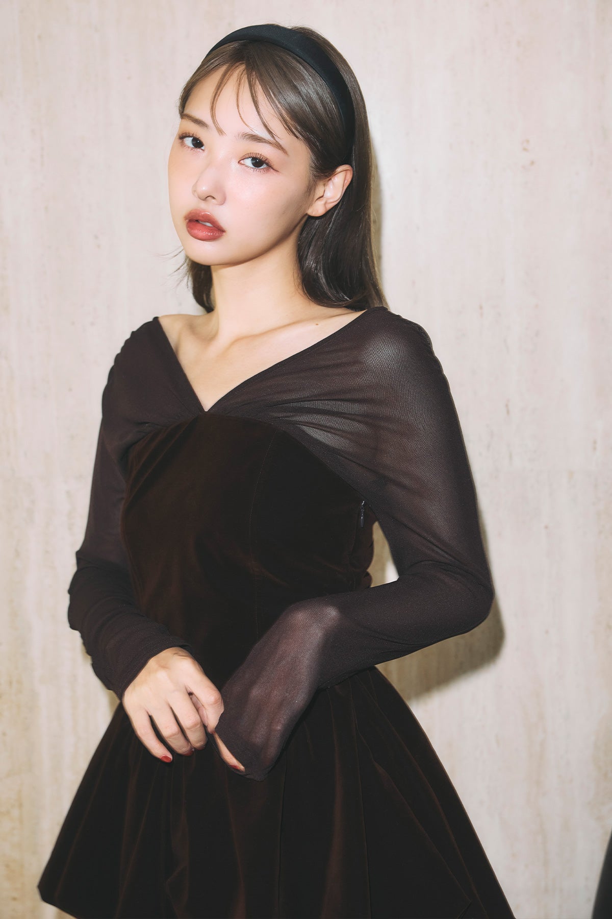 モデル身長：172cm サイズ：FREE カラー：brown