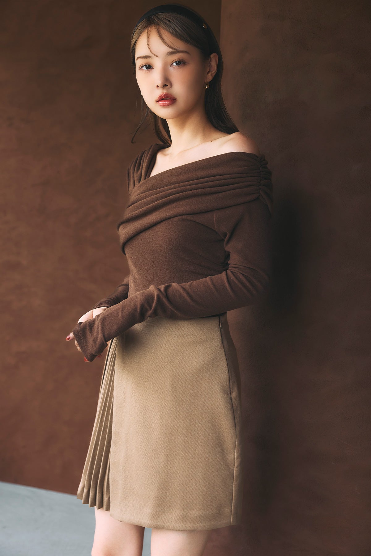 モデル身長：172cm サイズ：M カラー：camel