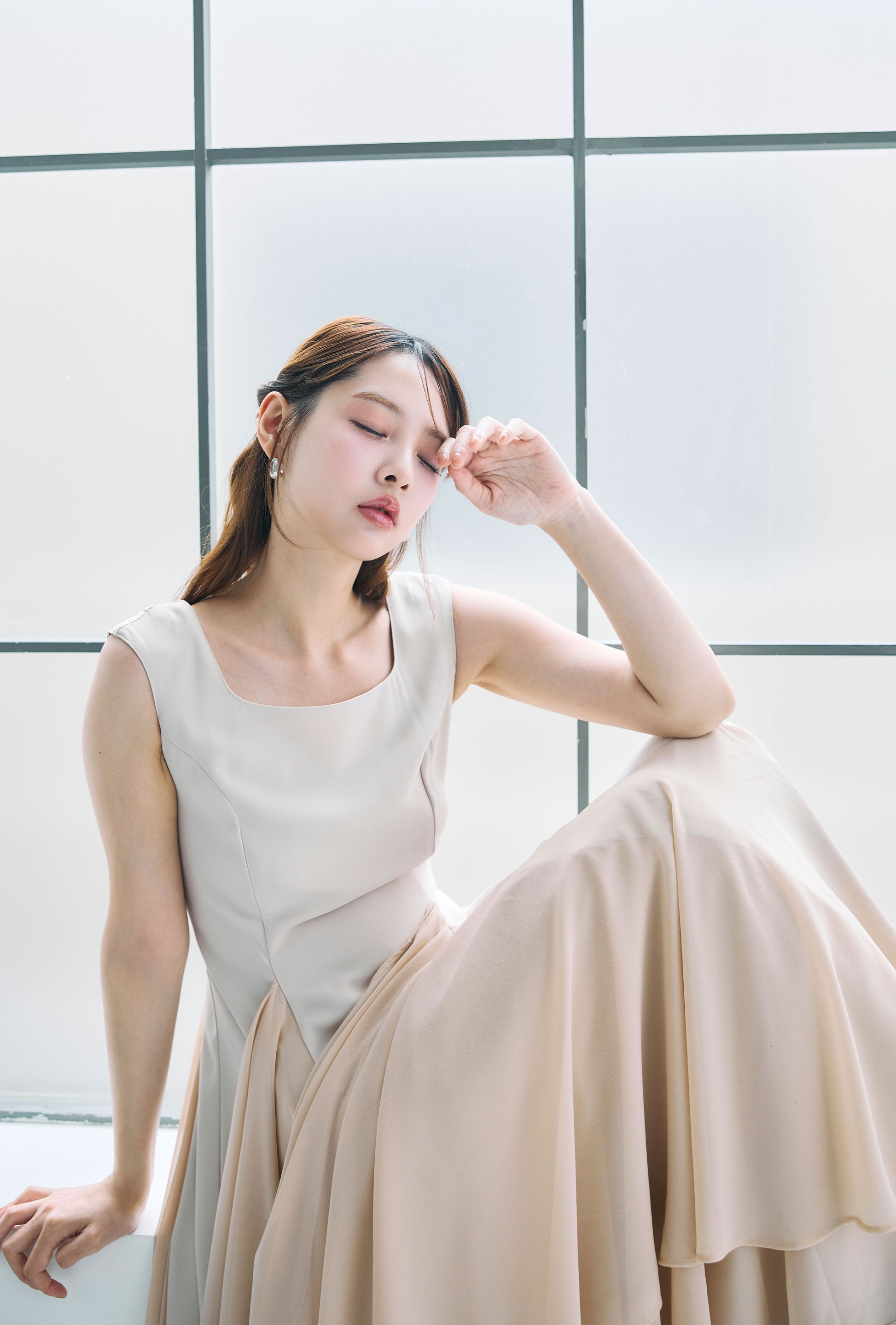 モデル身長：172cm　サイズ：M　カラー：pink beige