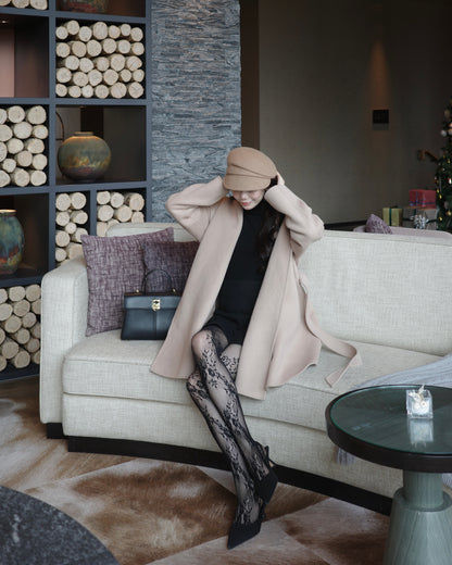 ショールカラーウールミドルコート