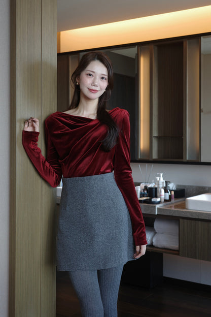 グロッシーベロアドレープトップス