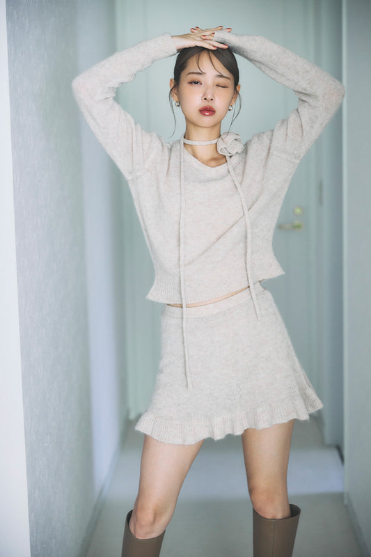 モデル身長：172cm サイズ：FREE カラー：white