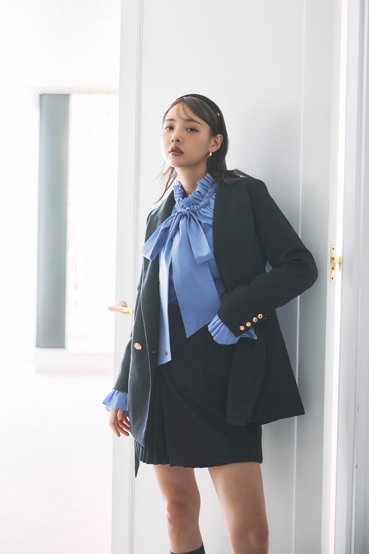 モデル身長：172cm サイズ：M カラー：navy
