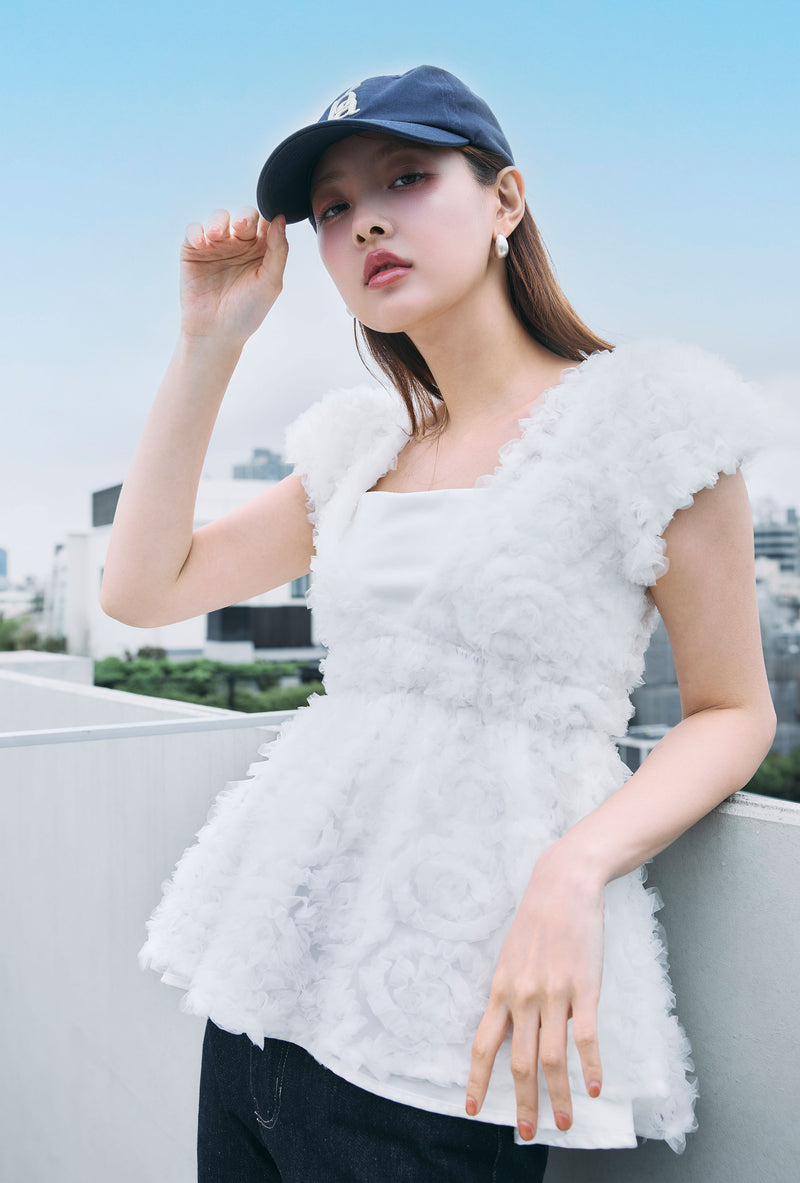 モデル身長：172cm　サイズ：FREE　カラー：white