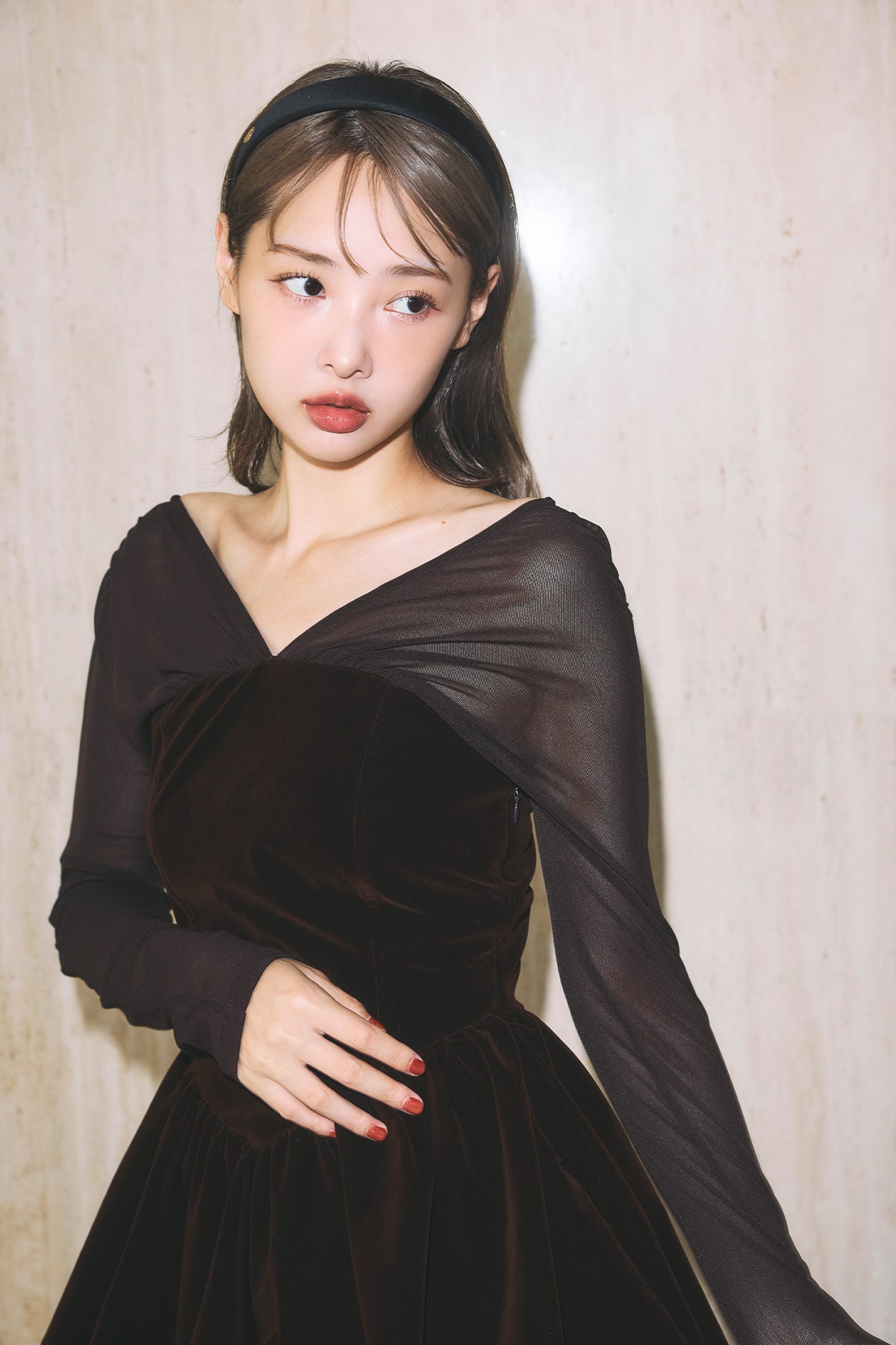 モデル身長：172cm サイズ：FREE カラー：brown