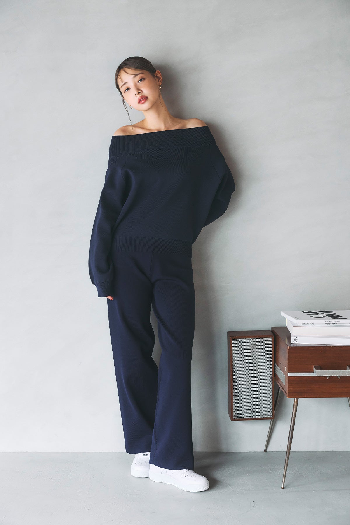 モデル身長：172cm サイズ：M カラー：navy