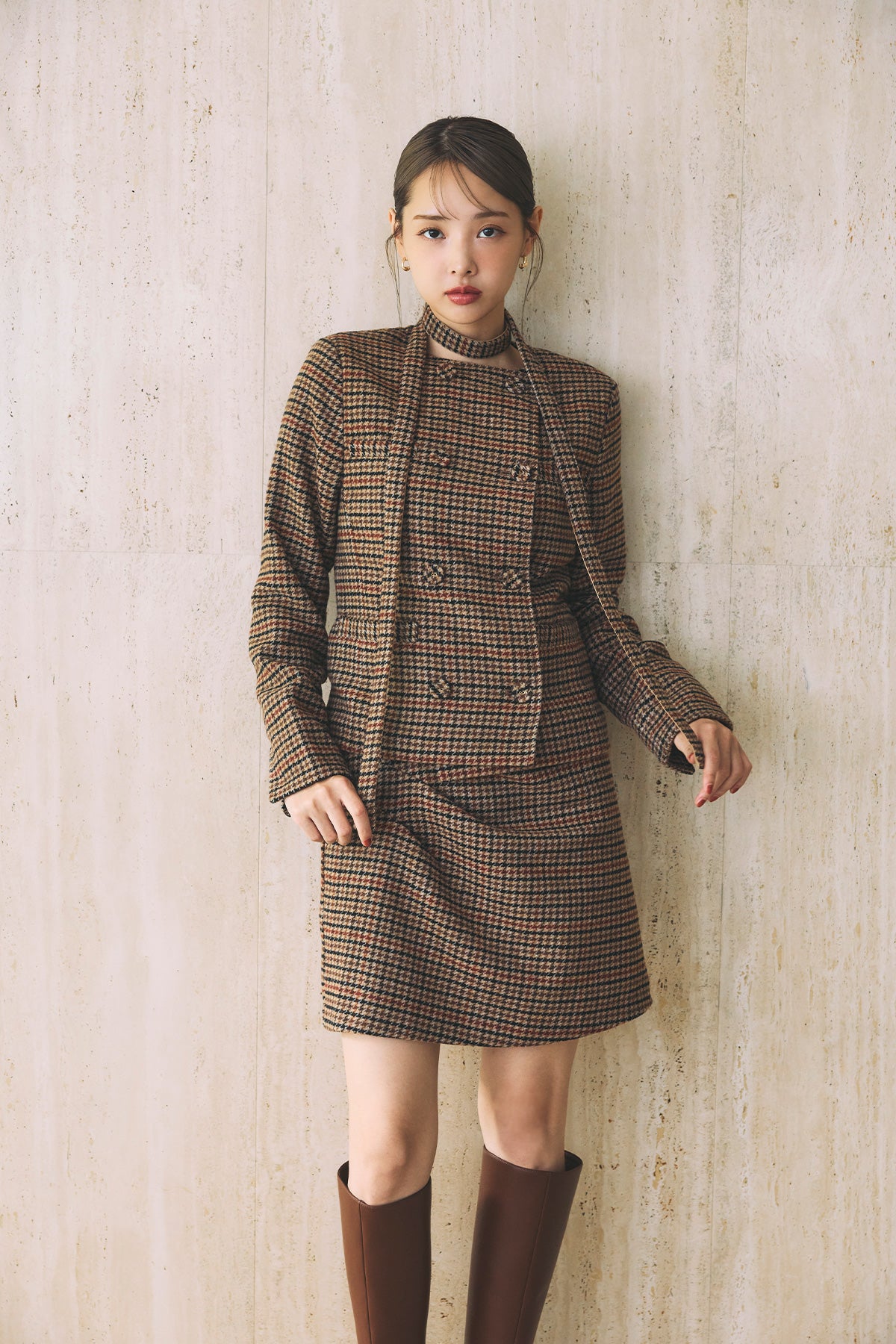 【2025AW】polaura クラシカルチェックタックドレー プスカート M クラシカルチェックタックドレープスカート – poláura OFFICIAL ONLINE