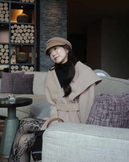 ショールカラーウールミドルコート