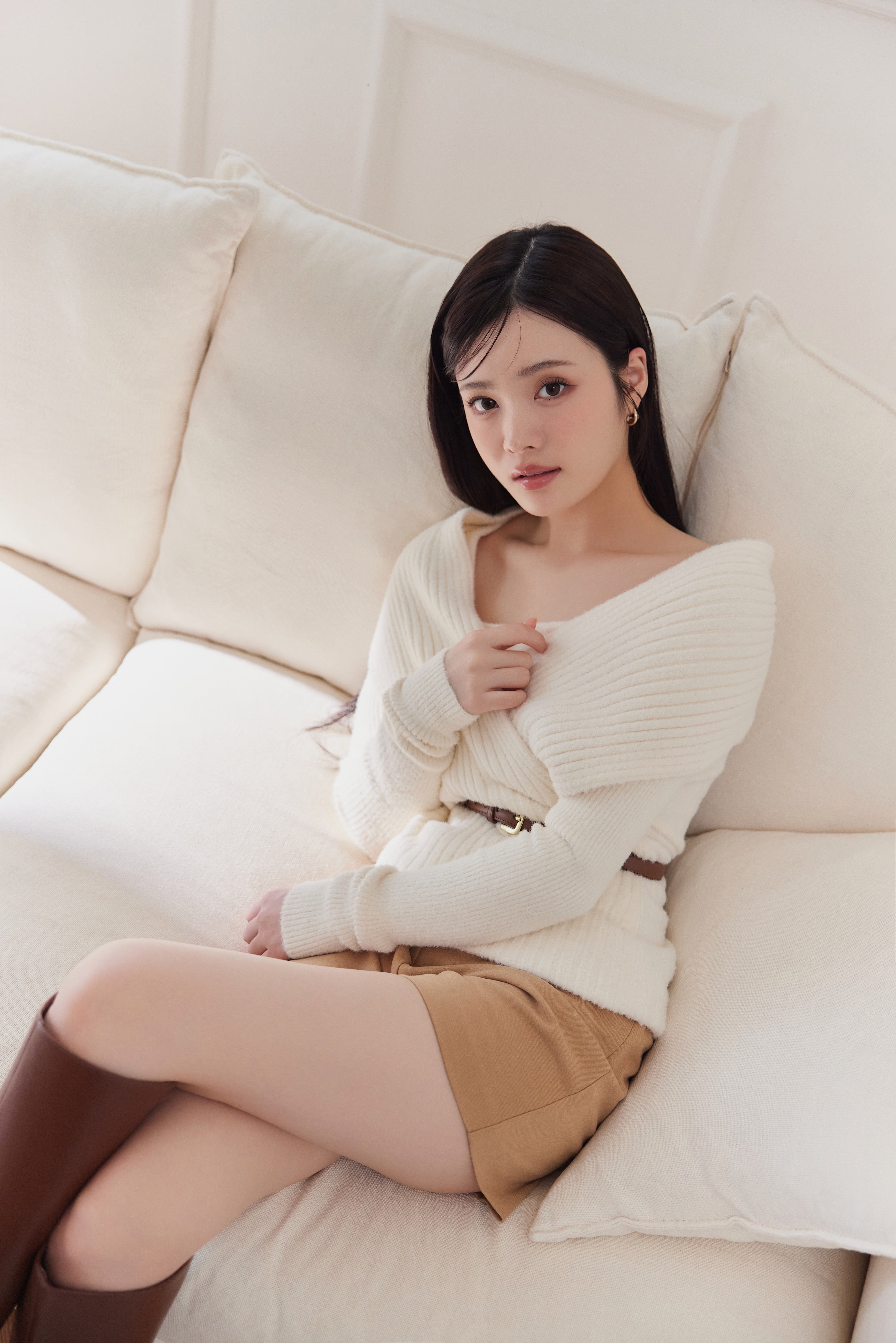 ベルトセットカシュクールオフショルダーニット – poláura OFFICIAL