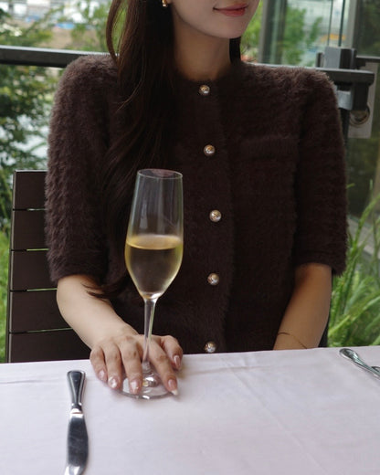 ロゴパールハウンドトゥースニットセットアップ