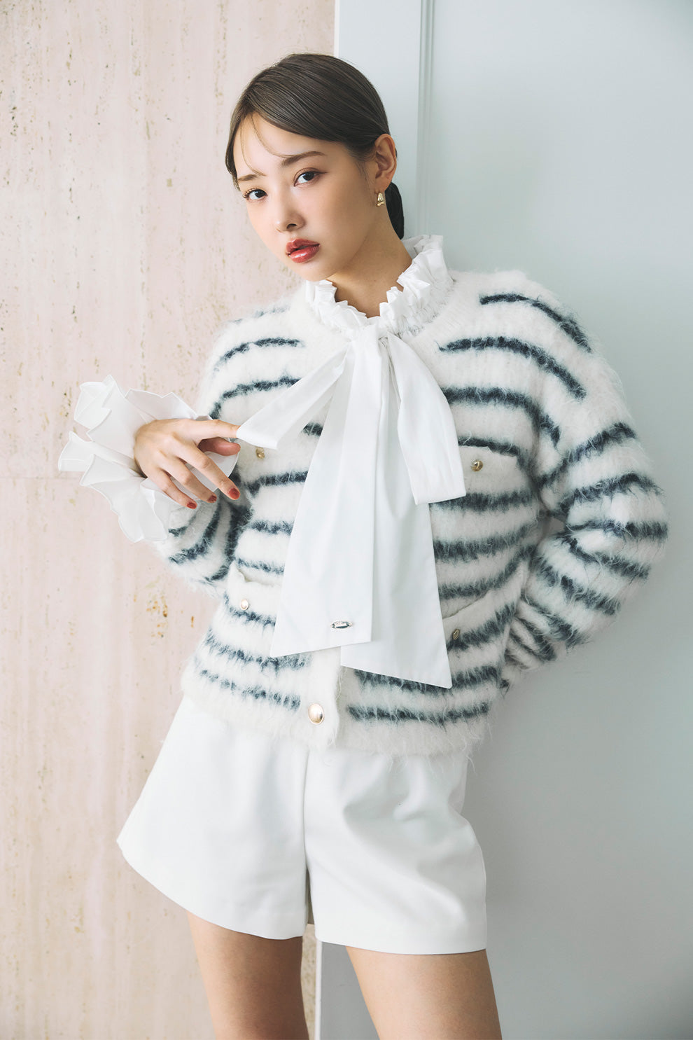 モデル身長：172cm サイズ：FREE  カラー：white