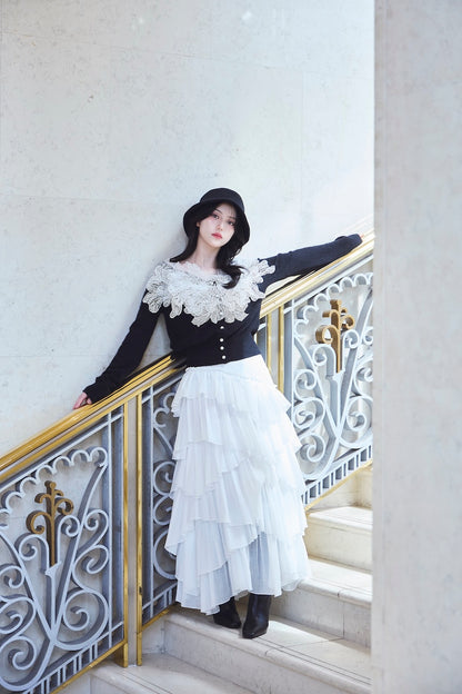モデル身長：157cm 【トップス】カラー：black 【ボトムス】カラー：off white サイズ：SM