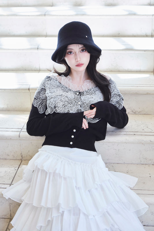 モデル身長：157cm 【トップス】カラー：black