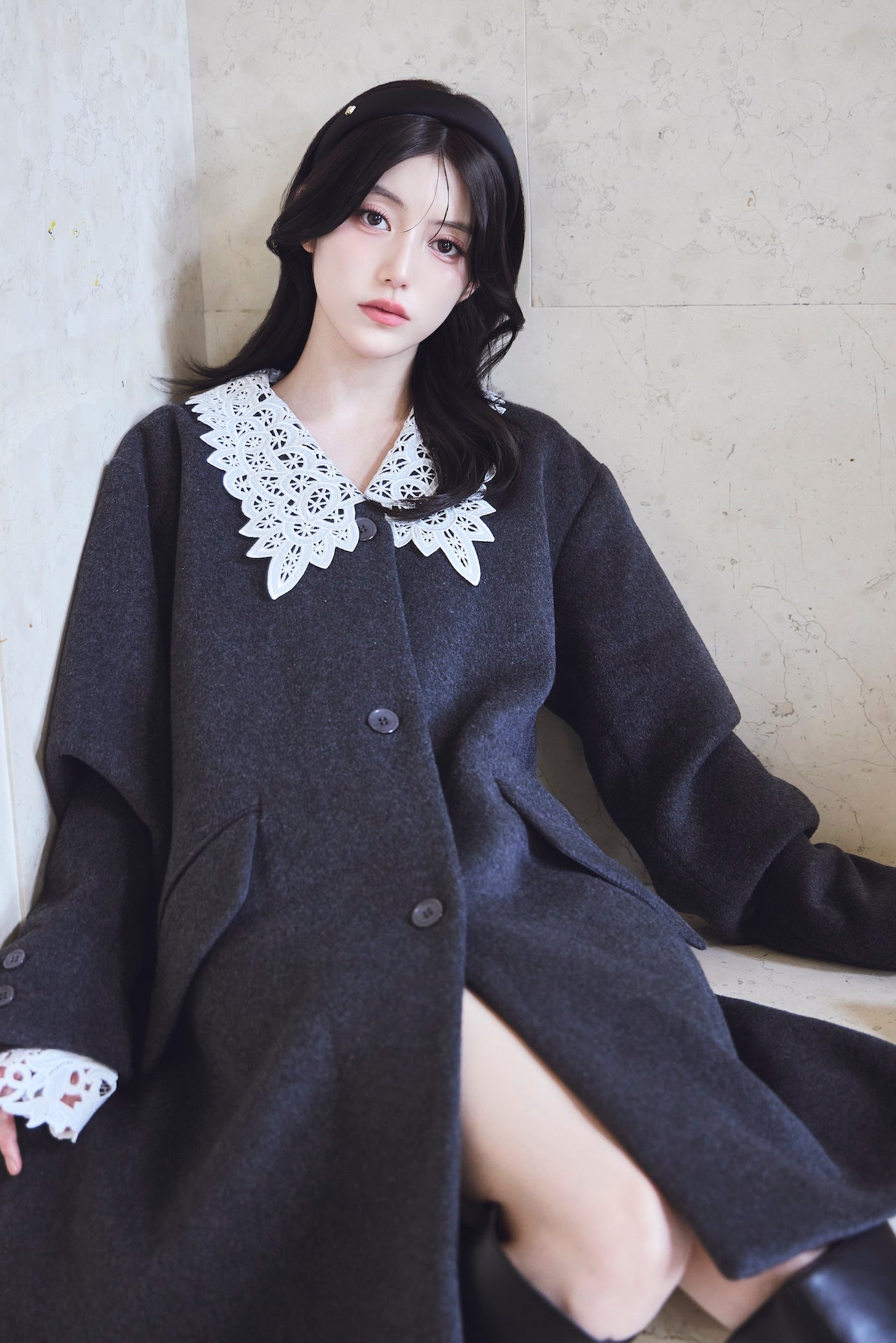 モデル身長：157cm 【アウター】カラー：grey サイズ：MM