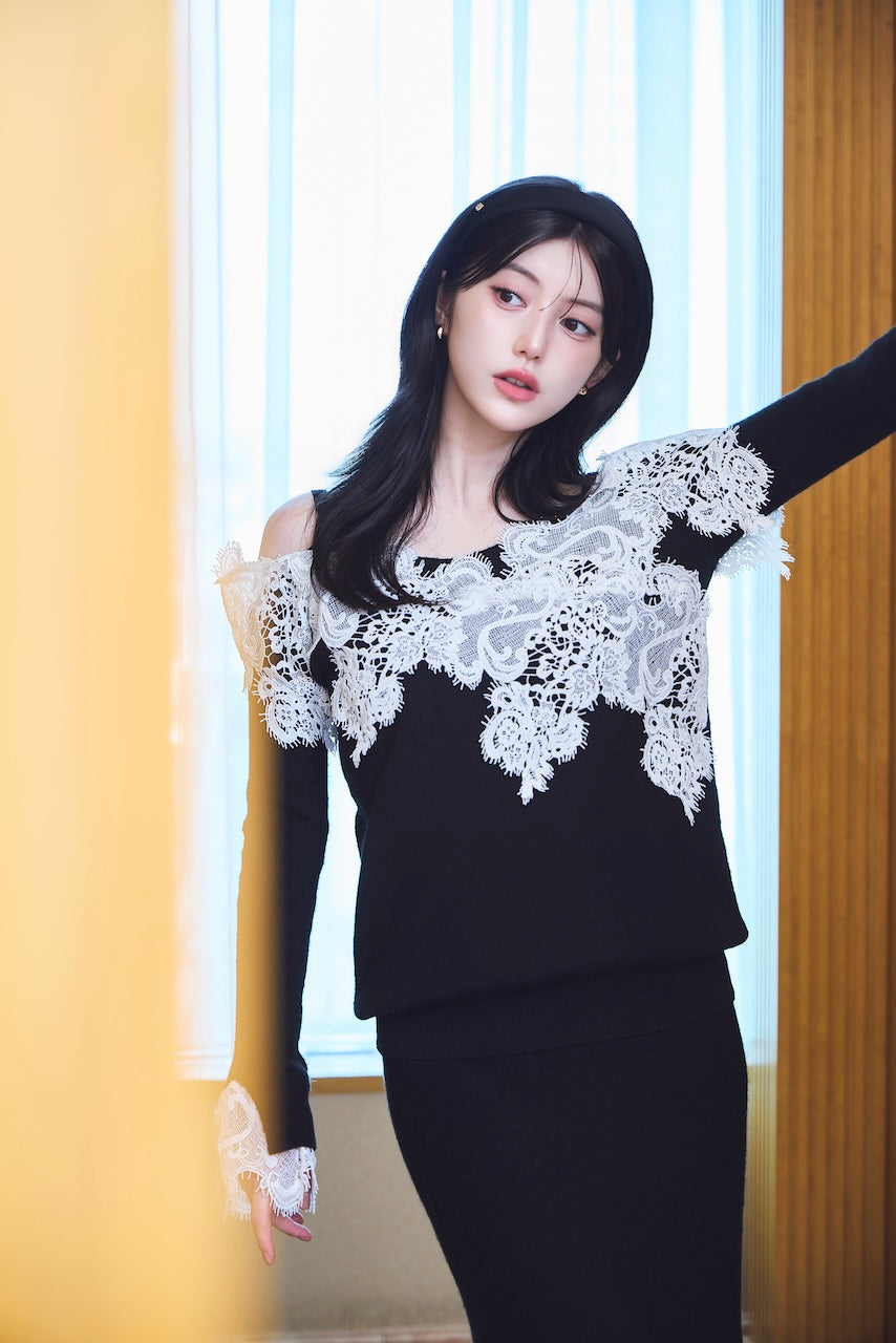 モデル身長：157cm 【トップス】カラー：black 【ボトムス】カラー：black サイズ：SM