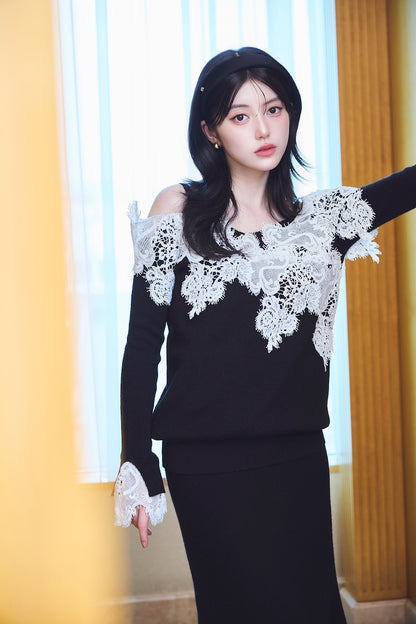 モデル身長：157cm 【トップス】カラー：black 【ボトムス】カラー：black サイズ：SM