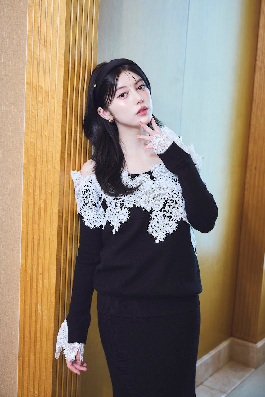モデル身長：157cm 【トップス】カラー：black 【ボトムス】カラー：black サイズ：SM