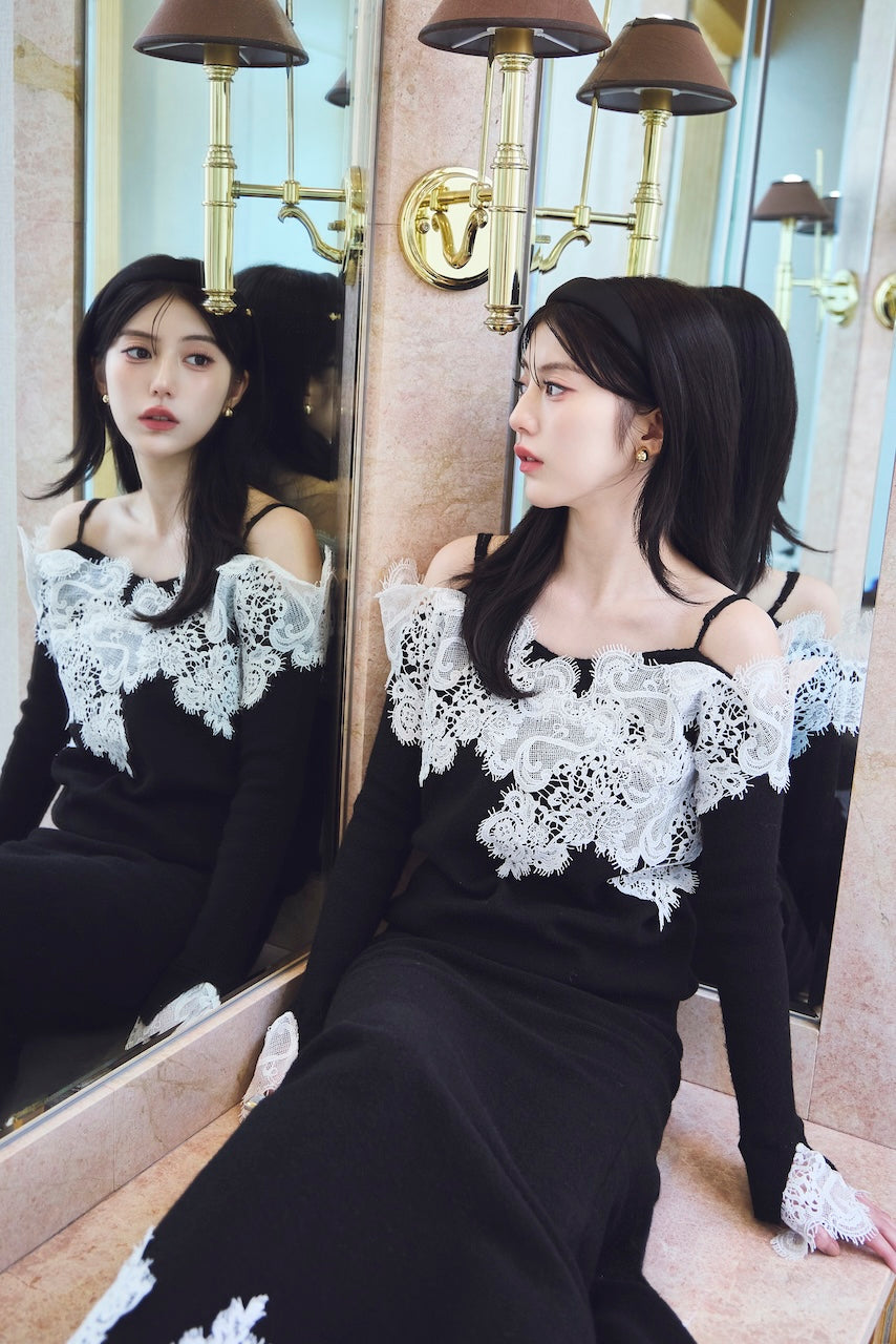 モデル身長：157cm 【トップス】カラー：black 【ボトムス】カラー：black サイズ：SM