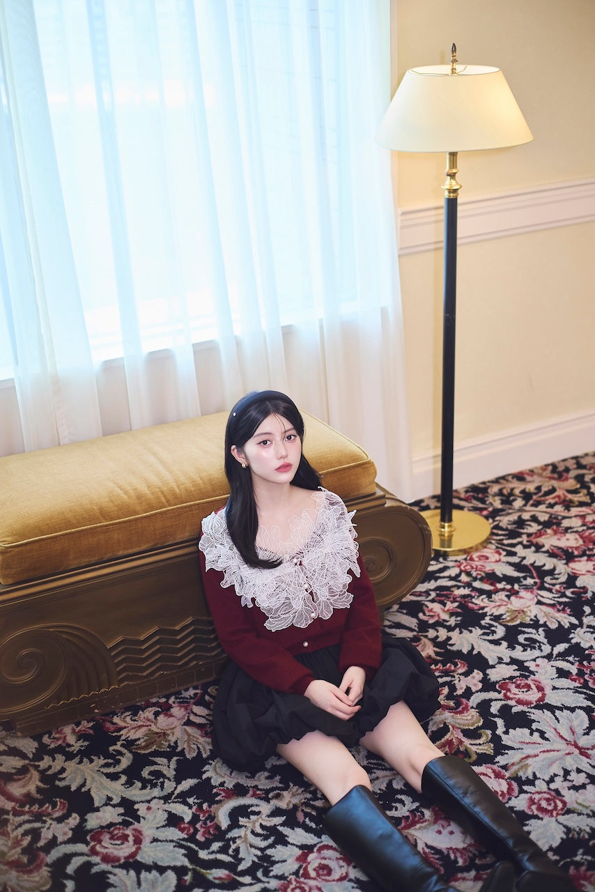 モデル身長：157cm 【トップス】カラー：red