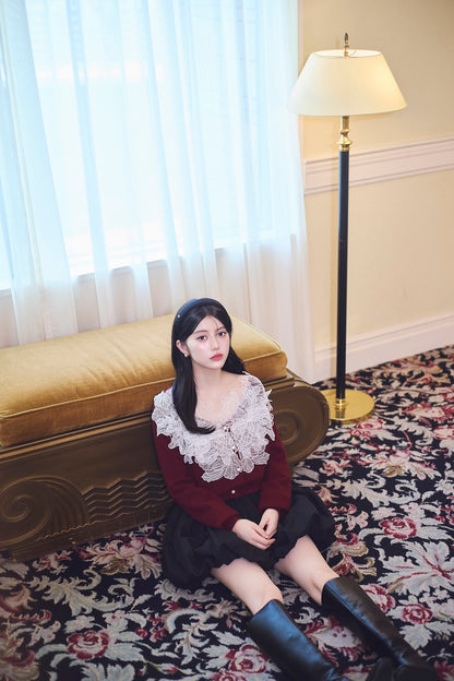 モデル身長：157cm 【トップス】カラー：red
