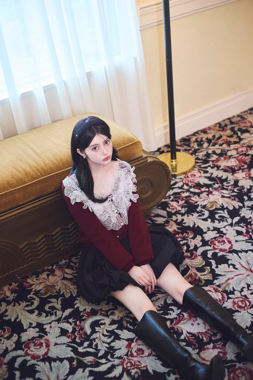 モデル身長：157cm 【トップス】カラー：red
