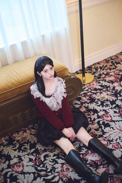モデル身長：157cm 【トップス】カラー：red