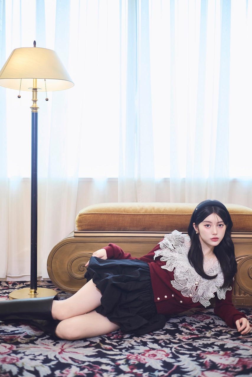 モデル身長：157cm 【トップス】カラー：red